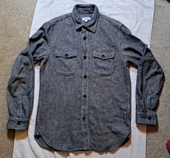 Steven Alan Men’s Shirt Medium Gray Blue Wool/Linen/Silk/Nylon Tweed USA