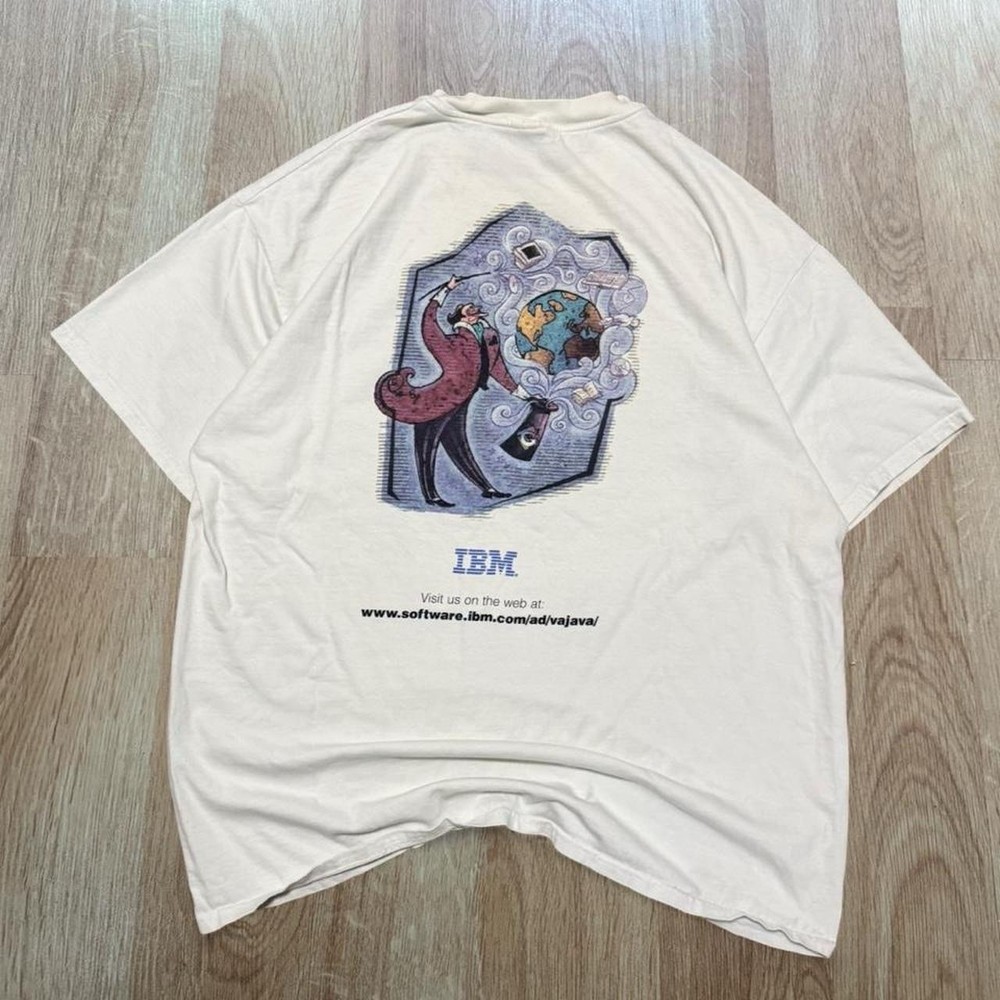 Vintage 90s IBM Java Software Tech Computer Tee Shirt Large