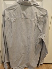 Cutter & Buck Button Down Walmart Stripe Blue Spark Dress Shirt Medium Employee
