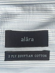 Alara Mens 16/34 Blue Stripe Egyptian Cotton Button Up Long Sleeve Dress Shirt