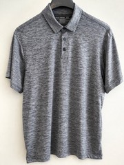 Gray Heather Short Sleeve Polo Shirt Mens Large Stretch Lightweight