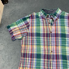 Lands’ End Traditional Fit Dress Shirt Mens XL 17-17.5 Multicolor Madras Plaid