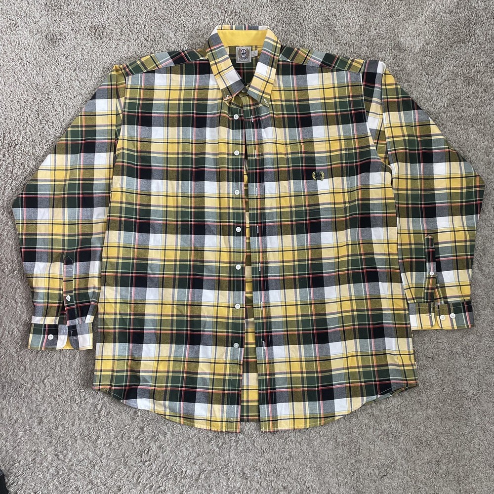 Vintage Cinch Shirt Mens XL Yellow Plaid