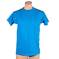VTG 90s Royal First Class Solid OCEAN BLUE T-Shirt M USA MADE BLANK EUC