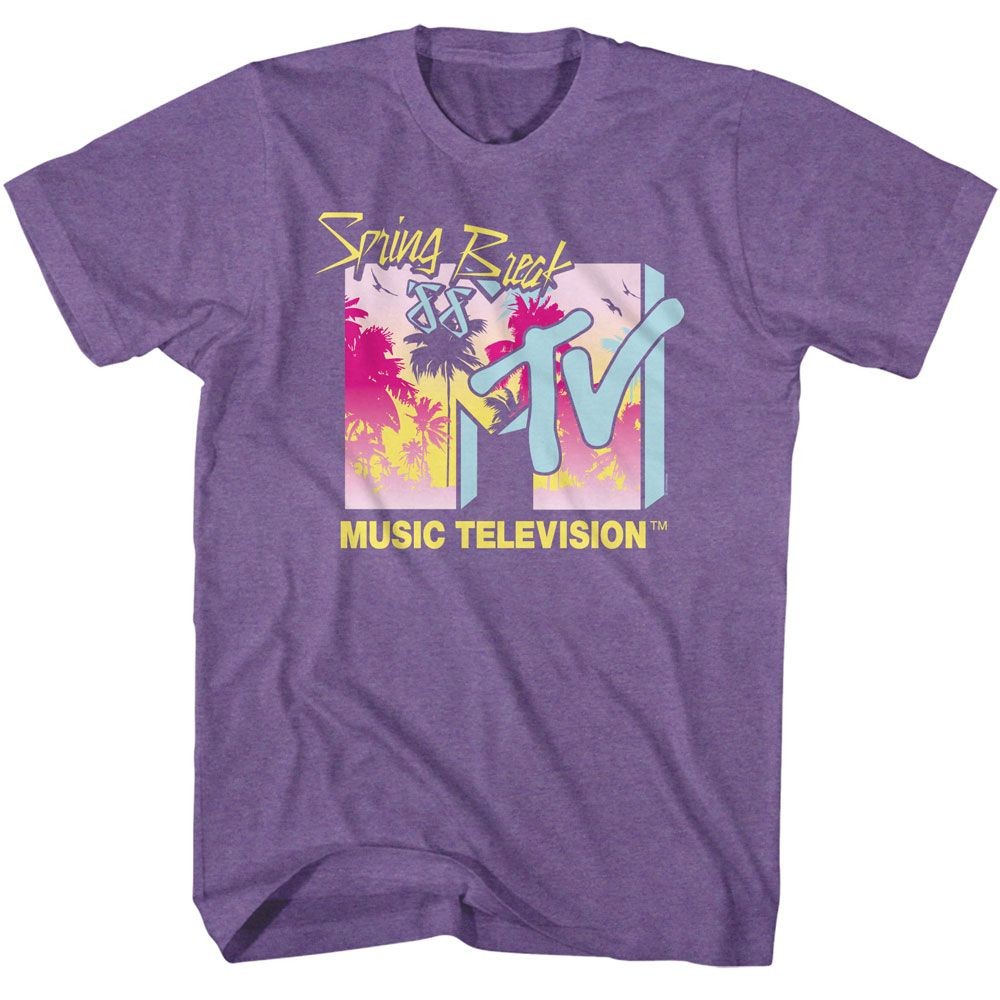 MTV – Spring Break 88 Palm Trees – American Classics – Heather Purple Adult Shor