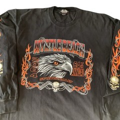Biker Design 2004 Myrtle Beach Spring Rally Eagle Skull Flames Graphic Tee XL