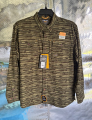 Ariat Rebar Men’s M Green Brown Camo Flannel Cotton Button-Up Shirt Pockets