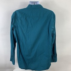 INC International Concepts Button Down Shirt Men’s XL Teal Striped Casual Cotton