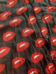 Topman Lips Patterned Button Down Shirt Medium