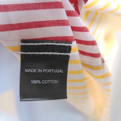 Rowing Blazers Fun Shirt Patchwork Striped Multi Color Button Down Large NWT