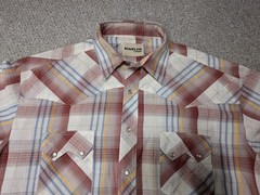 Rustler by Wrangler Western Check Plaid Sawtooth Pocket Pearl Snap Shirt XL