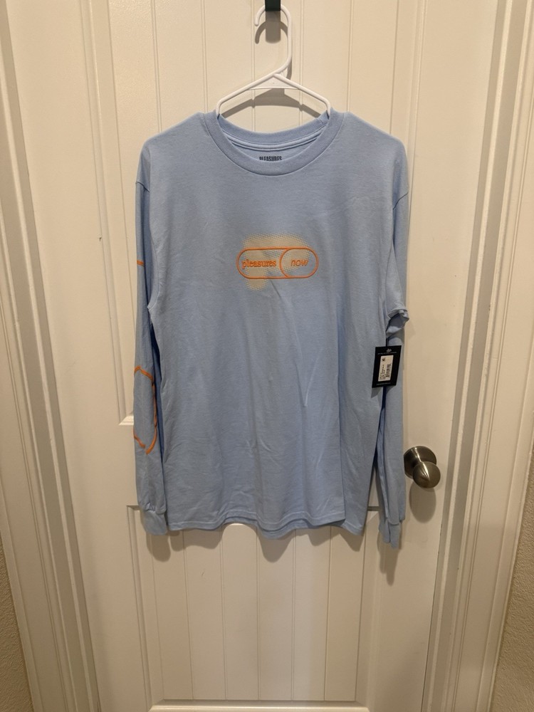 PLEASURES “Pills” Long Sleeve Tee Blue – Size Medium (NWT)