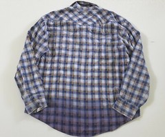 Upcycled Distressed Bleached Hand Dyed Ombre Dakota Western Rockabilly Shirt 3XL