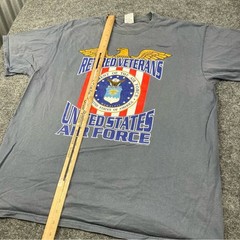 Vintage Anvil T Shirt Men’s Size XL Retired Veteran USA Airforce Blue y2k Eagle