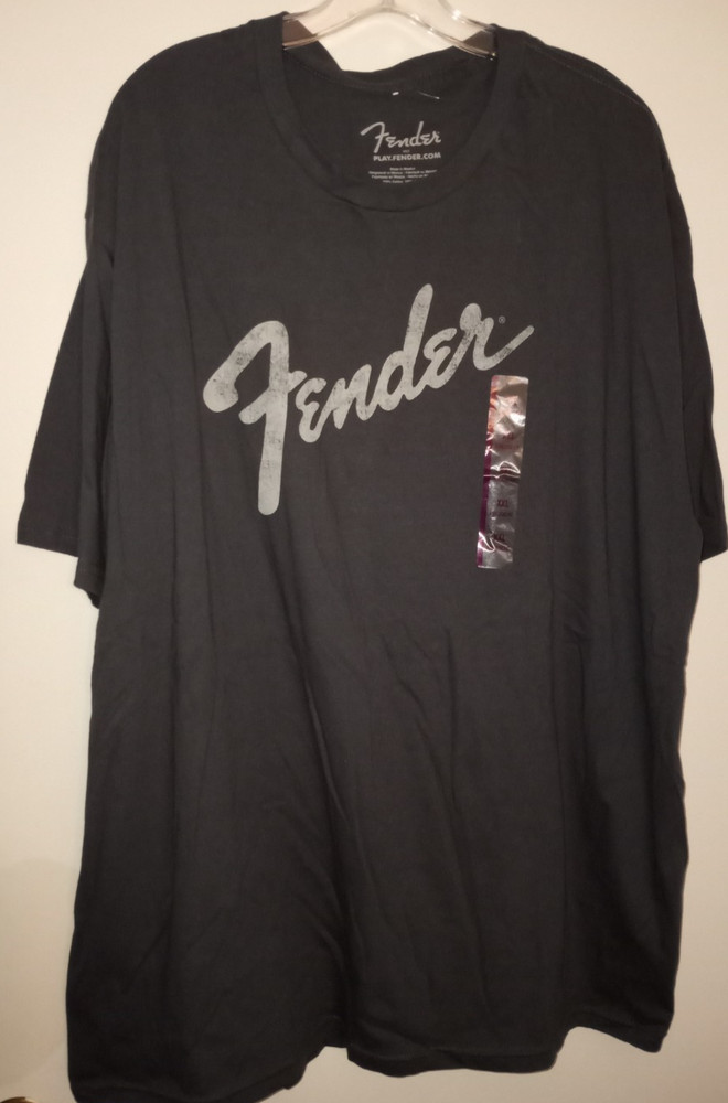 😃Fender Guitars Short Sleeve SLATE GRAY Men T-Shirt 2XL XXL NWOT NEW
