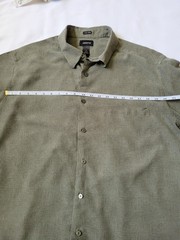 Claiborne Men’s 100% Silk Button-Down Olive Green Casual Comfortable Shirt Short