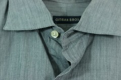 GITMAN BROS Men’s 15.5 34 Solid Gray Dress Shirt Button Front One Pocket