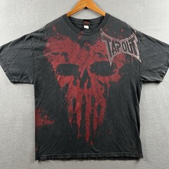 Vintage Tapout Shirt Mens XL Black Faded Bloody Skull Y2K AOP Skater MMA UFC