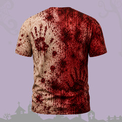 Problem Solved Halloween T-Shirt 3D Bloody Horror Funny Costume Shirt (S-5XL)
