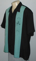 Martini Lounge 2-Tone Retro Rockabilly Steady Last Call Button Up Shirt Men 3XL