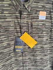Ariat Rebar Men’s M Green Brown Camo Flannel Cotton Button-Up Shirt Pockets