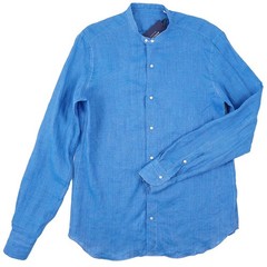 Boglioli Snap-Front Extrafine Linen Shirt with Guru Collar M 15.75 (Eu 40) NWT
