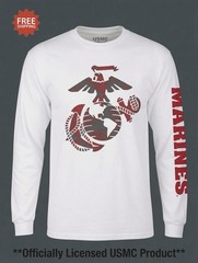 UNITED STATES MARINE CORPS USMC Long Sleeve White T-Shirt – Sz M / Medium – NWT!