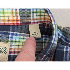 Gitman Bros Rainbow Plaid Button Down Shirt Colorful Office Classic Cotton Large