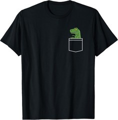 Minimalistic Dinosaur Pocket Design – Fun Classic T-Shirt for Dino Lovers