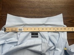 Alara Mens 16/34 Blue Stripe Egyptian Cotton Button Up Long Sleeve Dress Shirt