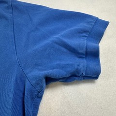 Polo Ralph Lauren Mens Blue Pique Cotton Short Sleeve Polo Shirt Orange Pony L