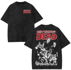 The Walking Dead Comic Vintage Double Sided Tee Zombie Horror Graphic Shirt