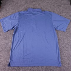 Izod Golf Polo Shirt Men L Blue Short Sleeves 1/4 Button Swing Flex Cool FX NEW