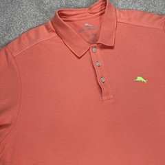 Tommy Bahama Polo Men’s Large Coral Pink Very Soft Supima Cotton Casual Classic