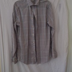 Lauren Ralph Lauren Slim Fit Stretch Plaid Shirt Gray 16 34/35 L