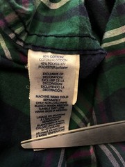 Chaps Button Down Shirt Mens Medium Easy Care Green Plaid Pocket Logo Collared