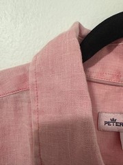 PETER MILLAR CROWN 100% Linen Long Sleeve Shirt Pink Men’s Size XL Button Down