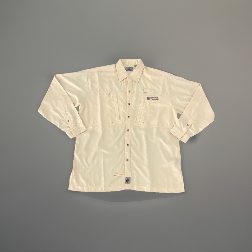Hook & Tackle Solid Yellow Long Sleeve 100% Polyester Fishing Shirt Size L