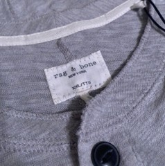 NEW Rag & Bone Men’s Size 2XL Heather Grey Core Long Sleeve Henley Shirt XXL