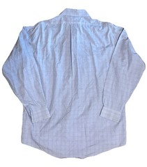Brooks Brothers Traditional Fit Non-Iron Blue Check Cotton Dress Shirt 16-34