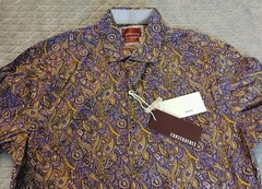 Consequence Mens Button Up Euro Style Shirt Size Medium Slim Fit Cotton Blend