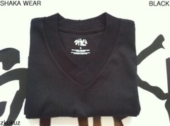 6 NEW SHAKA WEAR PLAIN SHORT SLEEVE V-NECK T-SHIRT BLACK BLANK S-3XL 6PC