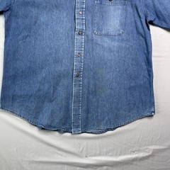 Bill Blass Mickey Denim Shirt Mens X-Large Blue Chambray Button Disney Workwear