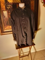Robert Grabram Mens Geometric Pattern Black Shirt 3XL Long Sleeve. Flipp Cuff