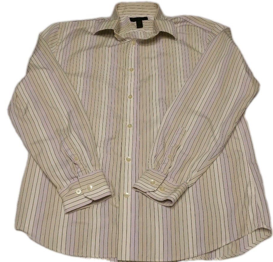 Express Design Studio Men’s Button Shirt L 16-16 1/2 Classic Fit Striped Retro