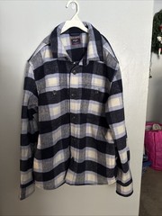 Large Blue Flannel Button Up. Untuck It Brand Never Worn. 56% Wool 44% Polyester