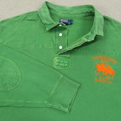 VTG Polo Ralph Lauren Rugby Shirt 3XLT Heavyweight Big Pony Bleecker Elbow Patch