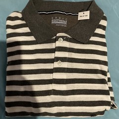Basic Editions Men’s 3xlt Gray Short Sleeve Button Up Striped Shirt New