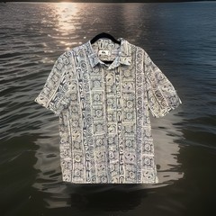 Quiksilver Men’s Model Island SS button-up shirt Waterman collection LG EUC