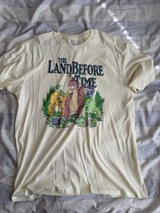 The Land Before Time Mens XL Off White Cream Retro Graphic Shirt